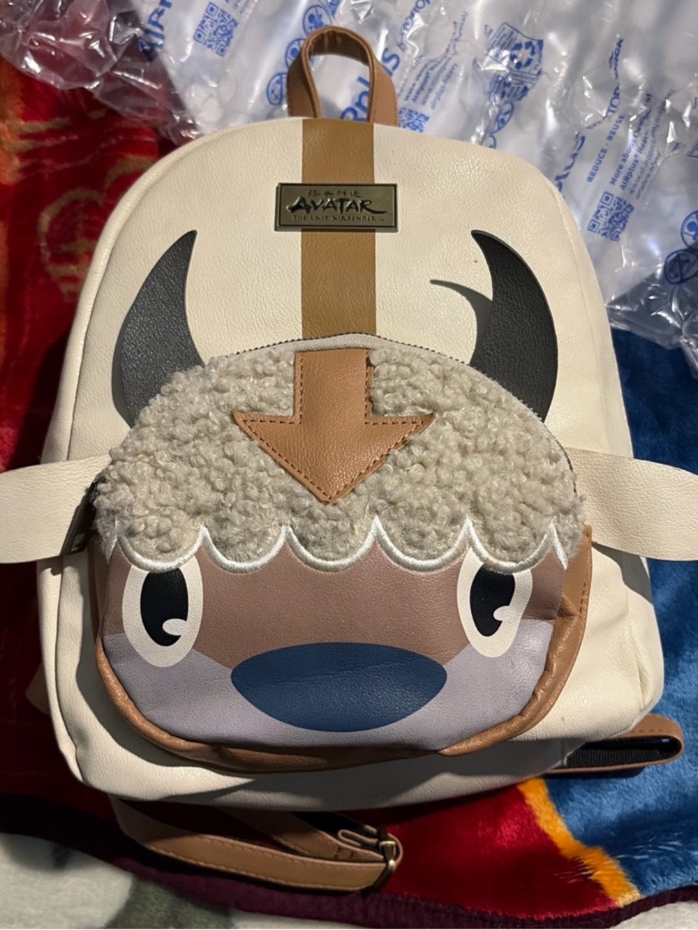 Nickelodeon Cream and Tan Appa Character Kids Backpack